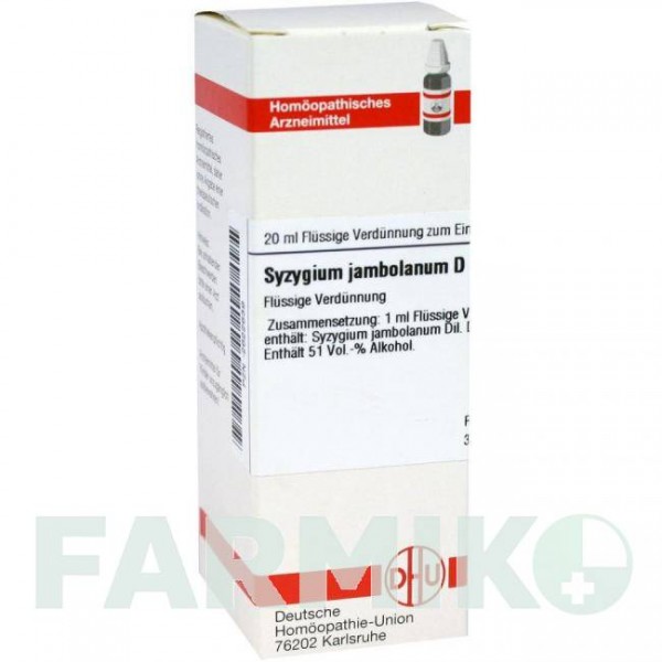 СИЗИГИУМ ДЖАМБОЛАНУМ (SYZYGIUM JAMBOLANUM) D 6 раствор 20 мл - Гомеопатия DHU