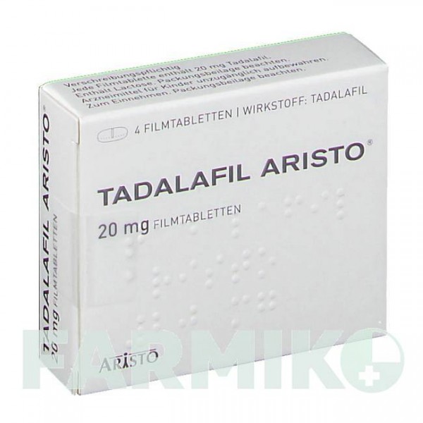 ТАДАЛАФИЛ (TADALAFIL) 20 мг таблетки 4 шт - Тадалафил ARISTO PHARMA