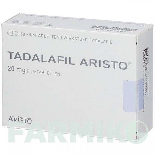 ТАДАЛАФИЛ (TADALAFIL) 20 мг таблетки 50 шт - Тадалафил ARISTO PHARMA