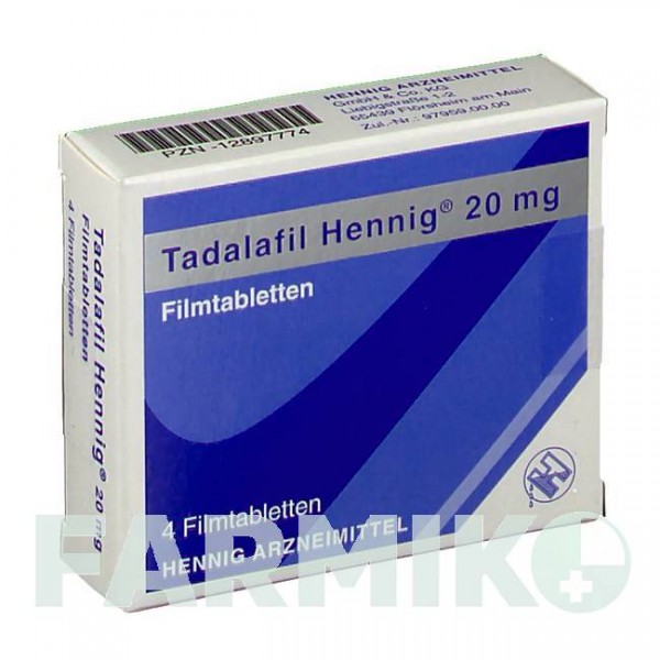 ТАДАЛАФИЛ (TADALAFIL) 20 мг таблетки 4 шт - Тадалафил HENNIG