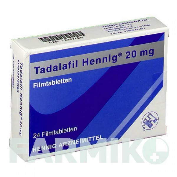 ТАДАЛАФИЛ (TADALAFIL) 20 мг таблетки 24 шт - Тадалафил HENNIG