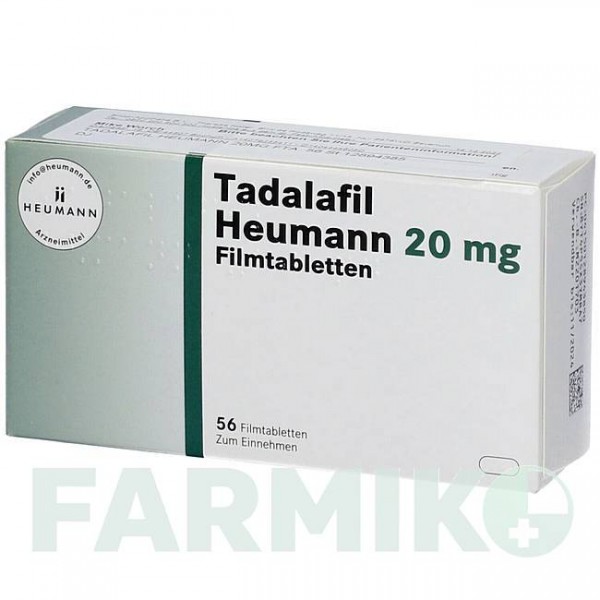 ТАДАЛАФИЛ (TADALAFIL) 20 мг таблетки 56 шт - Тадалафил HEUMANN PHARMA