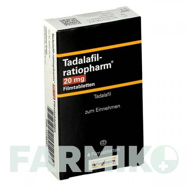 ТАДАЛАФІЛ (TADALAFIL) 20 мг таблетки 4 шт - Тадалафіл RATIOPHARM