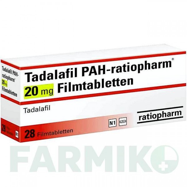 ТАДАЛАФІЛ ПАХ (TADALAFIL PAH) 20 мг таблетки 28 шт - Тадалафіл RATIOPHARM