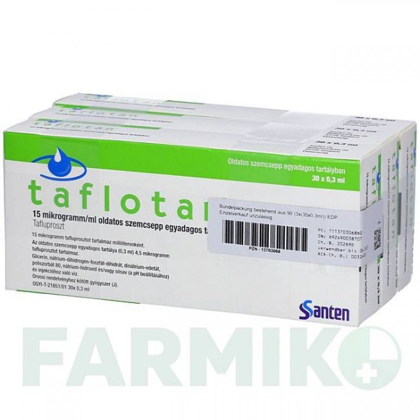ТАФЛОТАН (TAFLOTAN) 15 мкг/мл піпетки 90x0,3 мл - Тафлупрост ACA MULLER-ADAG PHARMA