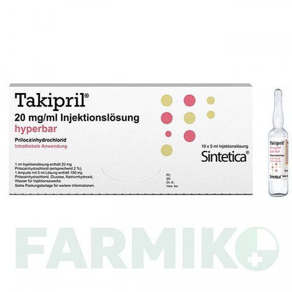 ТАКИПРИЛ (TAKIPRIL) 20 мг/мл ампулы 10x5 мл - Прилокаин SINTETICA