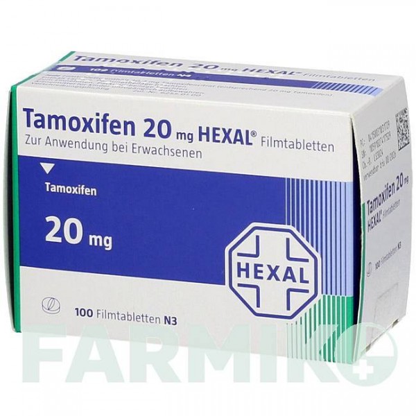 ТАМОКСИФЕН (TAMOXIFEN) 20 мг таблетки 100 шт - Тамоксифен HEXAL