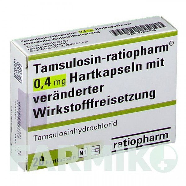 ТАМСУЛОЗИН (TAMSULOSIN) 0,4 мг капсулы 20 шт - Тамсулозин RATIOPHARM