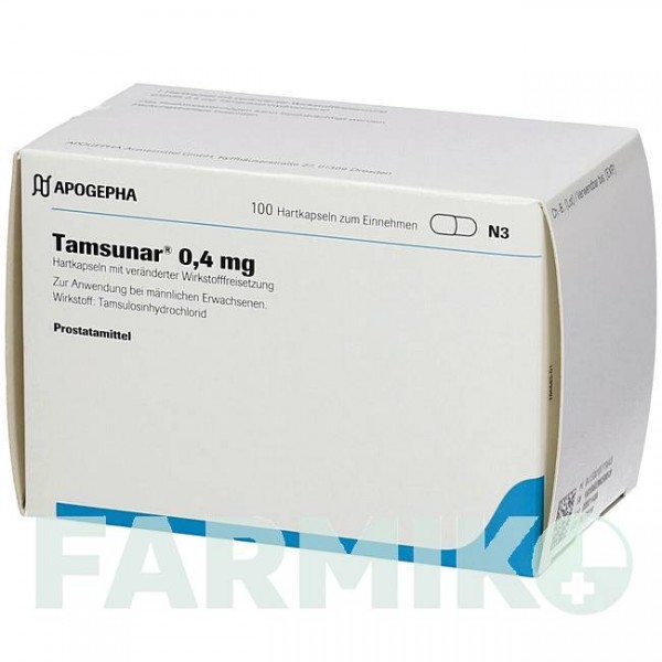 ТАМСУНАР (TAMSUNAR) 0,4 мг капсулы 20 шт - Тамсулозин APOGEPHA