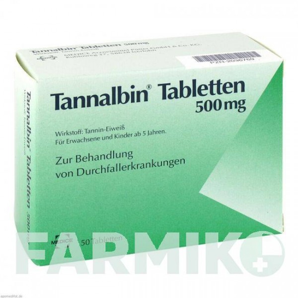 ТАННАЛБІН (TANNALBIN) таблетки 50 шт - Альбумін таннат MEDICE PUTTER