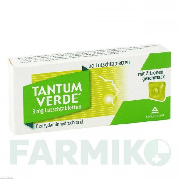 ТАНТУМ ВЕРДЕ (TANTUM VERDE) 3 мг таблетки 20 шт - Бензидамин ANGELINI