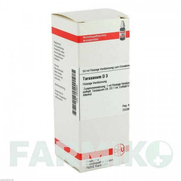 ТАРАКСАКУМ (TARAXACUM) D 3 раствор 50 мл - Гомеопатия DHU