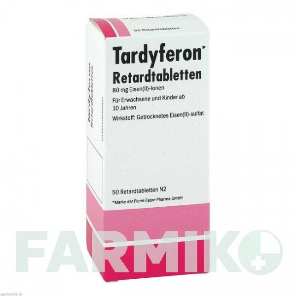 ТАРДИФЕРОН (TARDYFERON) 80 мг таблетки 50 шт - Железо (II) сульфат EMRA-MED