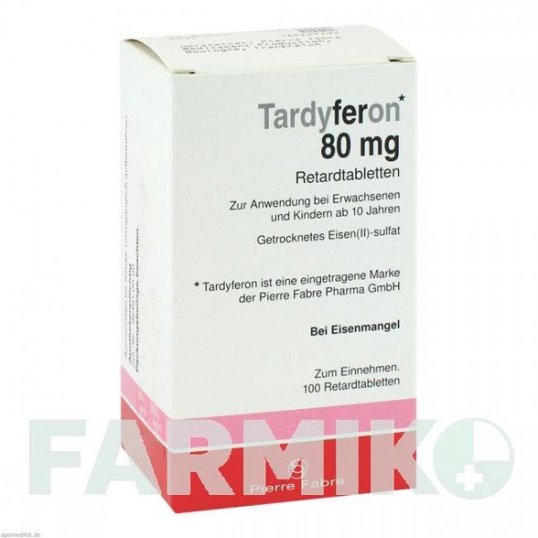 ТАРДИФЕРОН (TARDYFERON) 80 мг таблетки 100 шт - Железо (II) сульфат KOHLPHARMA