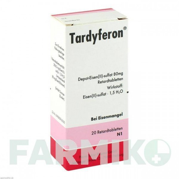 ТАРДИФЕРОН (TARDYFERON) 80 мг таблетки 20 шт - Железо (II) сульфат PIERRE FABRE