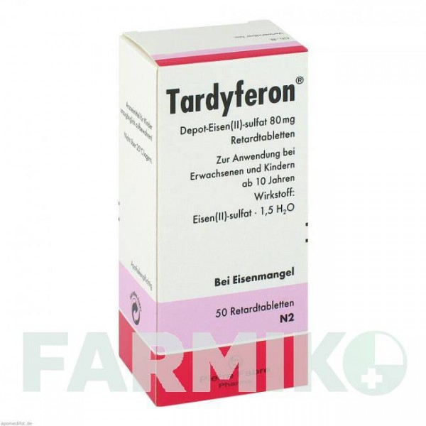 ТАРДИФЕРОН (TARDYFERON) 80 мг таблетки 50 шт - Залізо (II) сульфат PIERRE FABRE