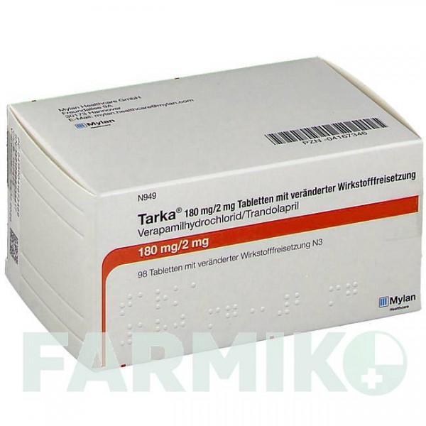 ТАРКА (TARKA) 180 мг/2 мг таблетки 56 шт - Трандолаприл, Верапаміл VIATRIS