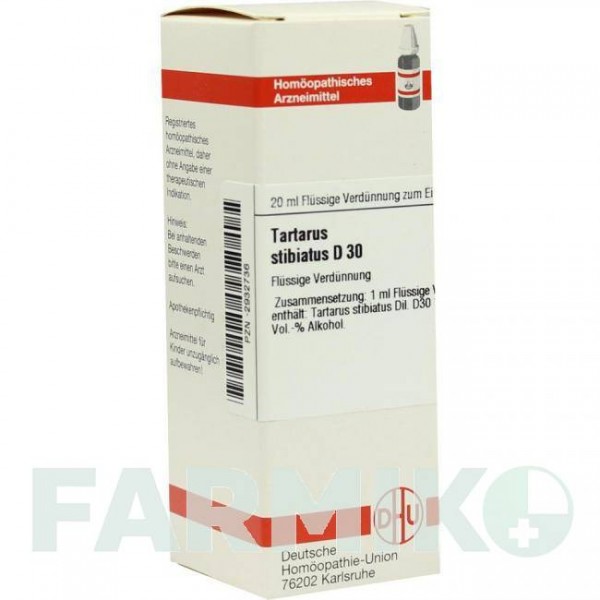 ТАРТАРУС СТИБИАТУС (TARTARUS STIBIATUS) D 30 раствор 20 мл - Гомеопатия DHU