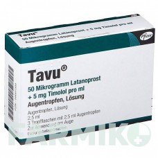 ТАВУ (TAVU) 50 мкг + 5 мг краплі 3x2,5 мл - Тимолол, Латанопрост VIATRIS