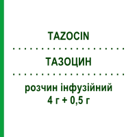 ТАЗОЦИН (TAZOCIN) 4 г + 0,5 г розчин інфузійний 12 шт - Піперацилін, Інгібітори бета-лактамаз PFIZER