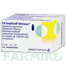 ТД ИМПСТОФФ МЕРИЕС (TD IMPFSTOFF MERIEUX) флакон 1 шт - Столбнячный токсоид, Дифтерийный токсоид SANOFI