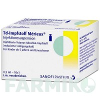 ТД ИМПСТОФФ МЕРИЕС (TD IMPFSTOFF MERIEUX) флакон 10x1 шт - Столбнячный токсоид, Дифтерийный токсоид SANOFI