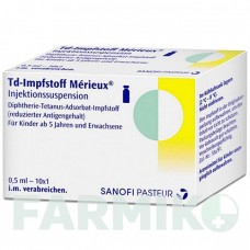 ТД ИМПСТОФФ МЕРИЕС (TD IMPFSTOFF MERIEUX) флакон 10x1 шт - Столбнячный токсоид, Дифтерийный токсоид SANOFI