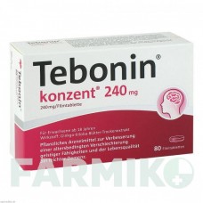 ТЕБОНИН (TEBONIN) 240 мг таблетки 80 шт - Экстракт листьев гинкго билоба DR.WILLMAR SCHWABE