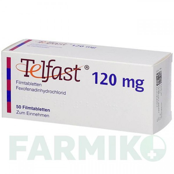 ТЕЛФАСТ (TELFAST) 120 мг таблетки 50 шт - Фексофенадин AXICORP PHARMA