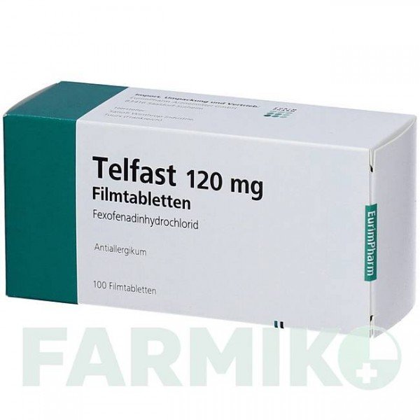 ТЕЛФАСТ (TELFAST) 120 мг таблетки 50 шт - Фексофенадин EURIMPHARM
