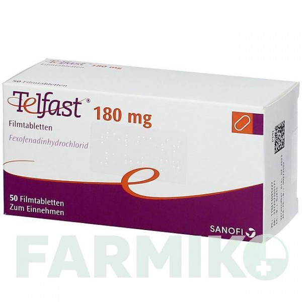ТЕЛФАСТ (TELFAST) 180 мг таблетки 50 шт - Фексофенадин ACA MULLER-ADAG PHARMA