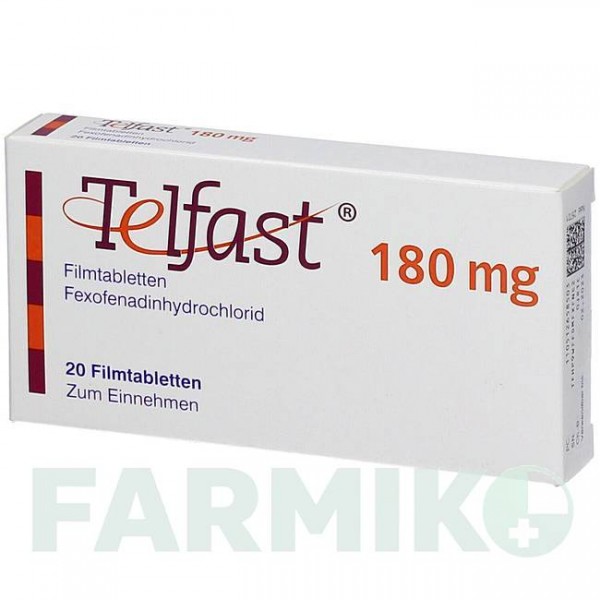 ТЕЛФАСТ (TELFAST) 180 мг таблетки 20 шт - Фексофенадин AXICORP PHARMA