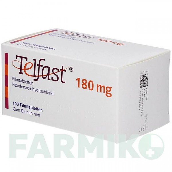 ТЕЛФАСТ (TELFAST) 180 мг таблетки 100 шт - Фексофенадин AXICORP PHARMA