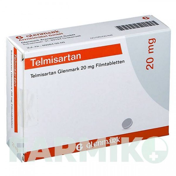 ТЕЛМІСАРТАН (TELMISARTAN) 20 мг таблетки 28 шт - Телмісартан GLENMARK