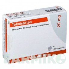 ТЕЛМИСАРТАН (TELMISARTAN) 20 мг таблетки 56 шт - Телмисартан GLENMARK