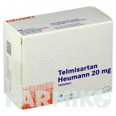 ТЕЛМІСАРТАН (TELMISARTAN) 20 мг таблетки 98 шт - Телмісартан HEUNET PHARMA