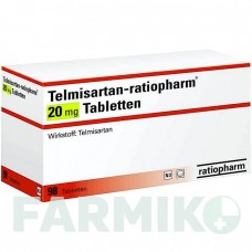 ТЕЛМИСАРТАН (TELMISARTAN) 20 мг таблетки 98 шт - Телмисартан RATIOPHARM
