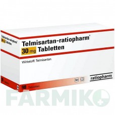 ТЕЛМІСАРТАН (TELMISARTAN) 30 мг таблетки 98 шт - Телмісартан RATIOPHARM