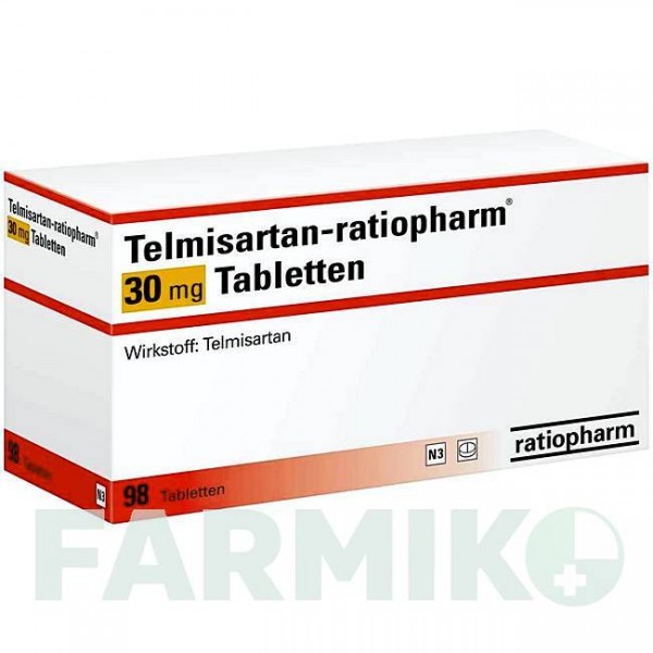 ТЕЛМІСАРТАН (TELMISARTAN) 30 мг таблетки 98 шт - Телмісартан RATIOPHARM