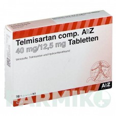 ТЕЛМІСАРТАН (TELMISARTAN) 40 мг/12,5 мг таблетки 28 шт - Телмісартан, Гідрохлоротіазид ABZ PHARMA