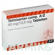 ТЕЛМІСАРТАН (TELMISARTAN) 40 мг/12,5 мг таблетки 56 шт - Телмісартан, Гідрохлоротіазид ABZ PHARMA