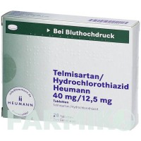 ТЕЛМІСАРТАН (TELMISARTAN) 40 мг/12,5 мг таблетки 28 шт - Телмісартан, Гідрохлоротіазид HEUMANN PHARMA