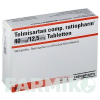 ТЕЛМИСАРТАН (TELMISARTAN) 40 мг/12,5 мг таблетки 56 шт - Телмисартан, Гидрохлоротиазид RATIOPHARM