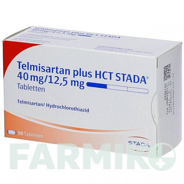 ТЕЛМИСАРТАН (TELMISARTAN) 40 мг/12,5 мг таблетки 98 шт - Телмисартан, Гидрохлоротиазид STADAPHARM