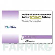 ТЕЛМІСАРТАН (TELMISARTAN) 40 мг/12,5 мг таблетки 28 шт - Телмісартан, Гідрохлоротіазид ZENTIVA