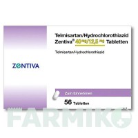 ТЕЛМІСАРТАН (TELMISARTAN) 40 мг/12,5 мг таблетки 56 шт - Телмісартан, Гідрохлоротіазид ZENTIVA