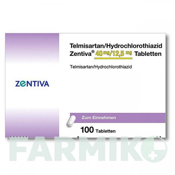ТЕЛМІСАРТАН (TELMISARTAN) 40 мг/12,5 мг таблетки 100 шт - Телмісартан, Гідрохлоротіазид ZENTIVA