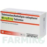 ТЕЛМІСАРТАН (TELMISARTAN) 40 мг/5 мг таблетки 98 шт - Телмісартан, Гідрохлоротіазид RATIOPHARM