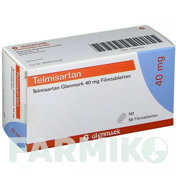 ТЕЛМИСАРТАН (TELMISARTAN) 40 мг таблетки 56 шт - Телмисартан GLENMARK