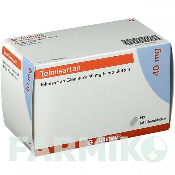 ТЕЛМИСАРТАН (TELMISARTAN) 40 мг таблетки 98 шт - Телмисартан GLENMARK